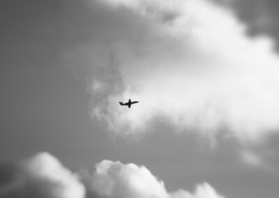waking - plane in sky